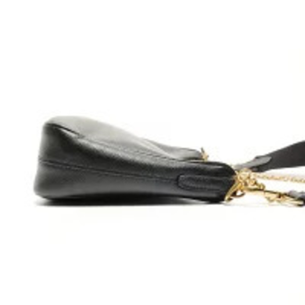 Prada Saffiano Leather Triangle Logo Edition Shoulder Bag Black - Picture 4 of 13